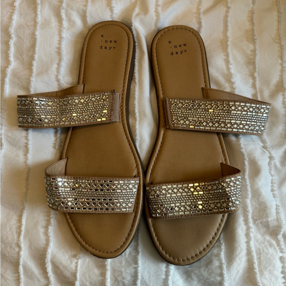 Women’s Tan Sandals with Silver Studs